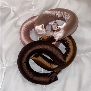 Kitsch Satin Hair heatless flex curls- Pink, Brown, Gold